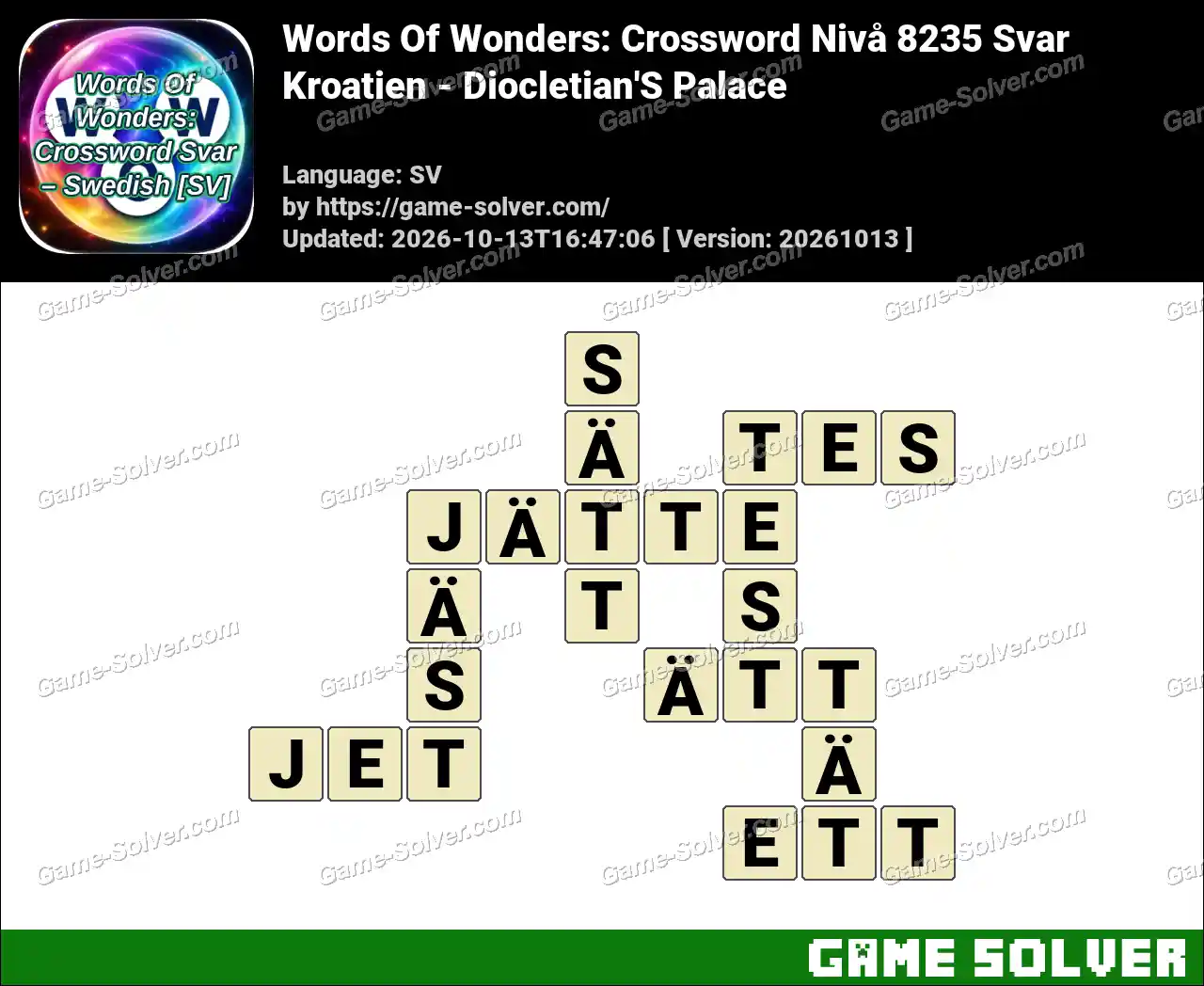 Words Of Wonders: Crossword Nivå 8235 Svar – Kroatien – Diocletian’S Palace